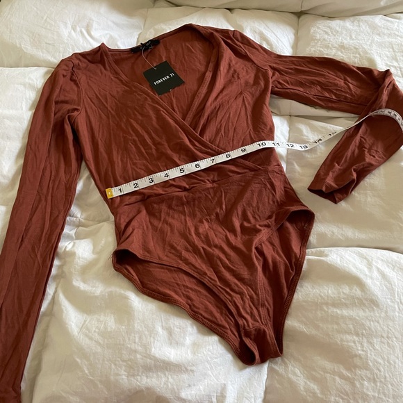 Dark burnt orange long sleeve bodysuit NWT small - Picture 4 of 5